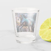 Blue Stars Galaxy Paard Shot Glas (Achterkant)
