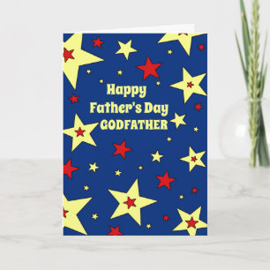 Blue Stars Godfather Happy Vaderdag Kaart