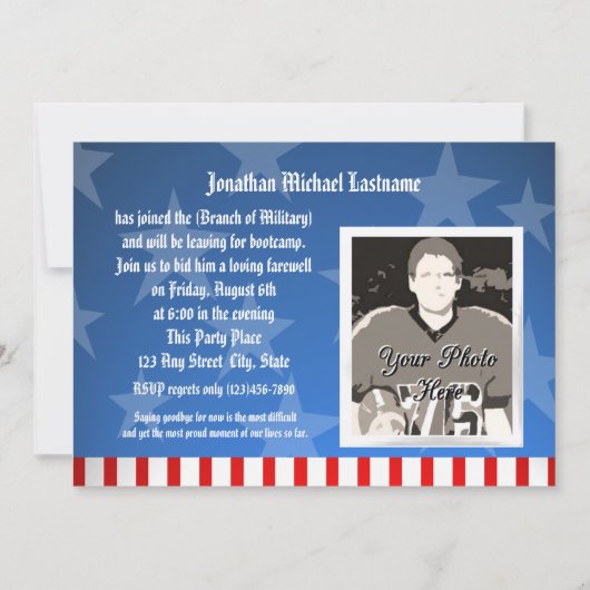 Blue Stars Militaire weg partij Kaart (Voorkant)