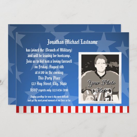 Blue Stars Militaire weg partij Kaart (Voorkant / Achterkant)