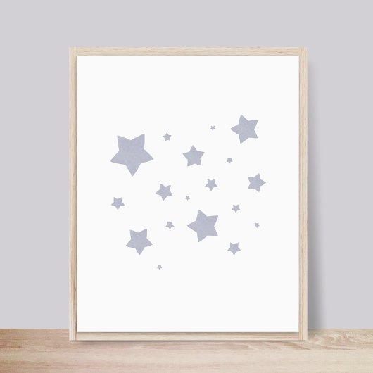 Blue Stars Nursery Poster