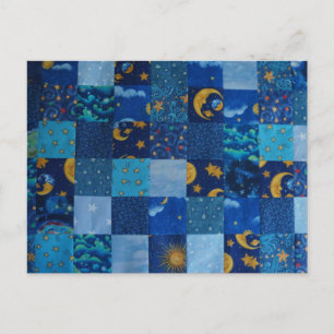 Blue Stars Patchwork Briefkaart