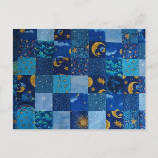 Blue Stars Patchwork Briefkaart (Voorkant)