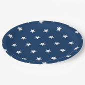 Blue Stars Patriottische 4 juli Zomerfeest Papieren Bordje (Gekanteld)