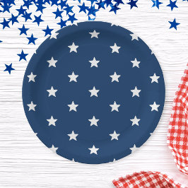 Blue Stars Patriottische 4 juli Zomerfeest Papieren Bordje