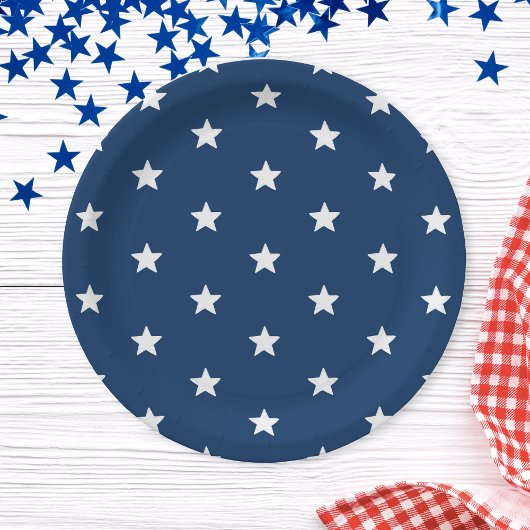 Blue Stars Patriottische 4 juli Zomerfeest Papieren Bordje