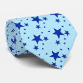 Blue Stars Pattern Stropdas (Opgerold)