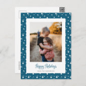 Blue Stars Photo Holiday Briefkaarten (Voorkant / Achterkant)