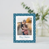 Blue Stars Photo Merry kerstBriefkaarten Feestdagenkaart (Staand voorkant)