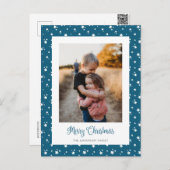 Blue Stars Photo Merry kerstBriefkaarten Feestdagenkaart (Voorkant / Achterkant)