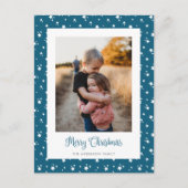Blue Stars Photo Merry kerstBriefkaarten Feestdagenkaart (Voorkant)