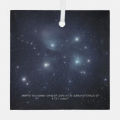 Blue Stars Psalmen Schrift Glas Ornament (Achterkant)