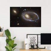 Blue Stars Ring Nucleus of Galaxy AM 0644-741 Poster (Thuiskantoor)