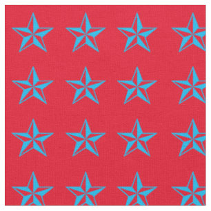 Blue Stars Rodeo Western Fabric Stof