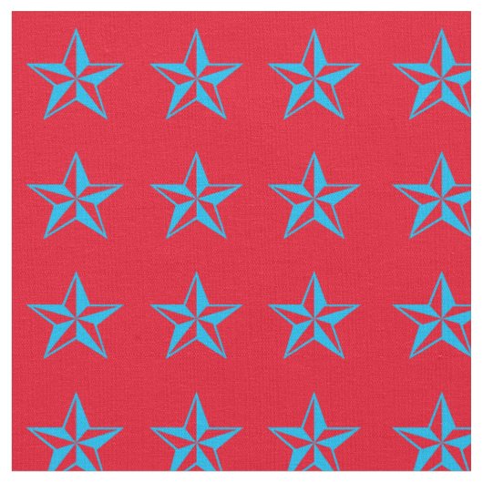 Blue Stars Rodeo Western Fabric Stof (Close Up)