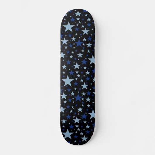 Blue Stars skateboard, zwarte achtergrond Persoonlijk Skateboard (Voorkant)