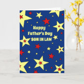 Blue Stars Son in Law Happy Vaderdag Kaart (Gele Bloem)