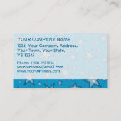 Blue Stars stripe-template Visitekaartje (Achterkant)