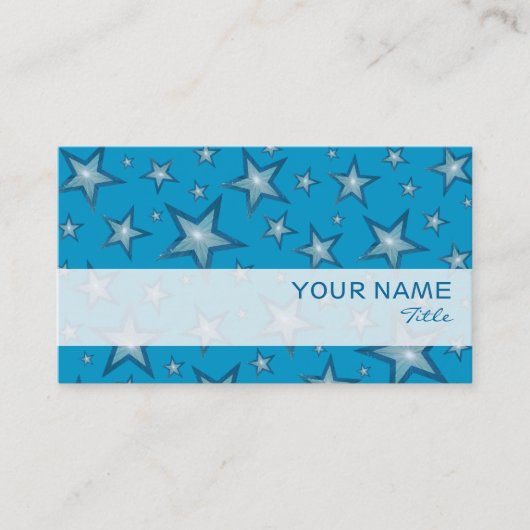 Blue Stars stripe-template Visitekaartje (Voorkant)