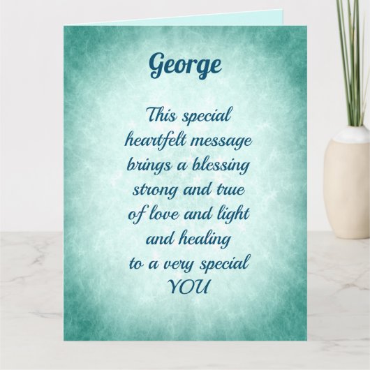  Blue Stars Toevoegen Naam Get Well Kaart (Voorkant)