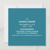 Blue Stars Zebra Print Sweet 16 Invite Kaart (Achterkant)
