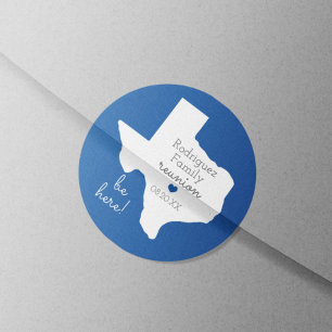 Blue State of Texas Family Reunion Ronde Sticker