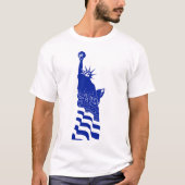 Blue Statue of Liberty USA Amerikaans symbool T-shirt (Voorkant)