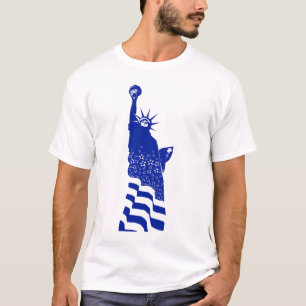 Blue Statue of Liberty USA Amerikaans symbool T-shirt