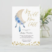 Blue Stay Wild Moon Child Baby shower Kaart (Staand voorkant)