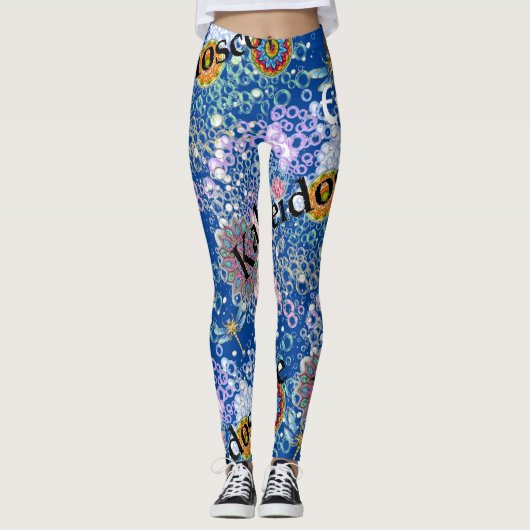 Blue Steampunk Dragonfly Leggings (Voorkant)