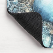 Blue Steampunk Mousepad Muismat (Hoek)