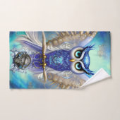 Blue Steampunk Owl Bad Handdoek (Handdoek)