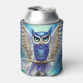 Blue Steampunk Owl Blikjeskoeler