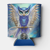 Blue Steampunk Owl Blikjeskoeler (Voorkant)
