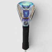 Blue Steampunk Owl Golfheadcover (Voorkant)