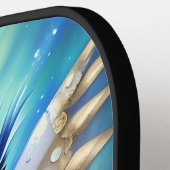 Blue Steampunk Owl Pickleball Paddle (Links Detail)