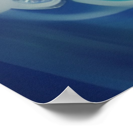 Blue Steampunk Owl Poster (Hoek)