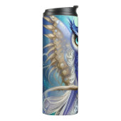 Blue Steampunk Owl Thermosbeker (Gedraaid links)