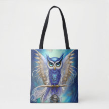 Blue Steampunk Owl