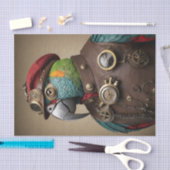  Blue Steampunk Parrot met Rood Pet Tissuepapier (Craft)