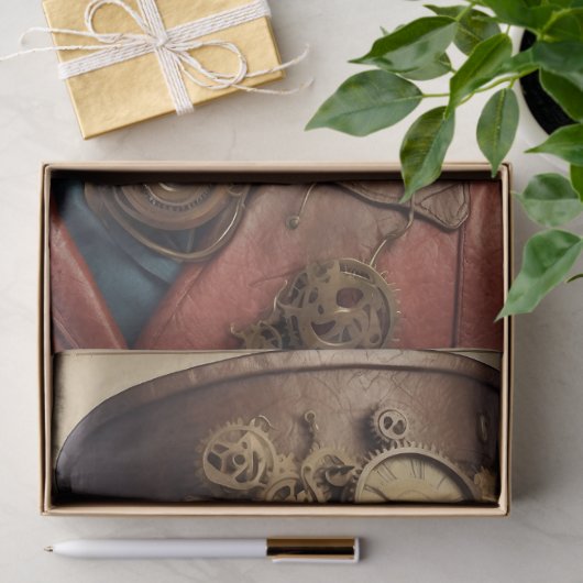  Blue Steampunk Parrot Tissuepapier (Geschenk)