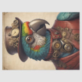  Blue Steampunk Parrot Tissuepapier (Voorkant)
