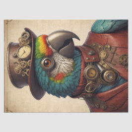  Blue Steampunk Parrot Tissuepapier