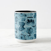 Blue Steampunk Pattern Coffee Mok (Center)