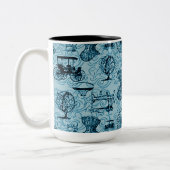 Blue Steampunk Pattern Coffee Mok (Links)