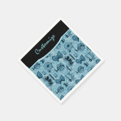 Blue Steampunk Pattern Napkins Servet (Hoek)