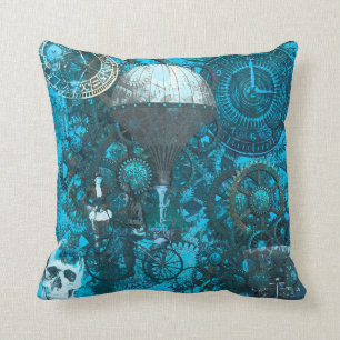 Blue Steampunk Pillow-kussen Kussen