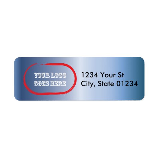 Blue Steel Custom Logo Retouradreslabels Etiket (Voorkant)