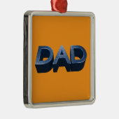 Blue Steel Dad Metalen Ornament (Rechts)