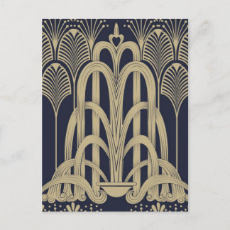 Blue Steel Fountain Post Card Briefkaart